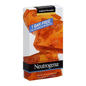 Neutrogena Transparent Facial Bar Unscented Pack, 3 Count (Pack of 6)