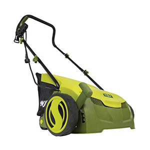 Sun Joe AJ801E 12-Amp 13-Inch Electric Dethatcher and Scarifier w/Removeable 8-Gallon Collection Bag, 5-Position Height Adjustment, Airboost Technology Increases Lawn Health, 13 inch, Green