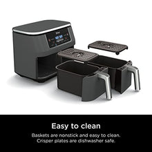 Load image into Gallery viewer, Ninja DZ201 Foodi 8 Quart 6-in-1 DualZone 2-Basket Air Fryer with 2 Independent Frying Baskets, Match Cook &amp; Smart Finish to Roast, Broil, Dehydrate &amp; More for Quick, Easy Meals, Grey
