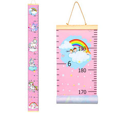 Load image into Gallery viewer, Sylfairy Growth Chart, Kids Wall Ruler Removable Height Measure Chart for Boys Girls Growth Ruler Unicorn Wall Room Decoration 79" x 7.9"（Pink Unicorn)
