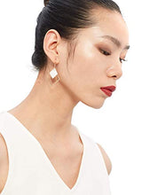 Load image into Gallery viewer, 14k Gold Plated Square White Shell Drop Earrings La Raffine For Women Jewelry Wedding Geometric Earrings for Women Girl Gifts Present Valentines Birthday Anniversary Mothers Day Christmas（Golden）
