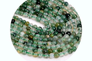 15.5" Genuine Natural Green Moss Agate Beads for Jewelry Making Bracelets Necklaces Supplies for DIY Crafts Handmade Bracelets Beadworkd Faceted Round Loose Beads Round Loose 2 MM