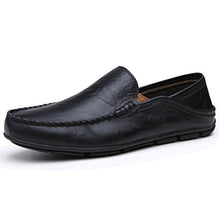 Load image into Gallery viewer, Go Tour Men's Premium Genuine Leather Casual Slip On Loafers Breathable Driving Shoes Fashion Slipper Black 10.5/46

