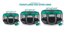 Load image into Gallery viewer, Ruff &#39;n Ruffus Portable Foldable Pet Playpen + Carrying Case &amp; Collapsible Travel Bowl (Extra Large (48&quot; x 48&quot; x 23.5&quot;)) (Medium (29&quot; x 29&quot; x 17&quot;) with Free Bonus, Aqua)
