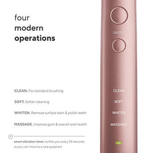 Load image into Gallery viewer, AquaSonic VIBE Series Ultra Whitening Pink Electric Toothbrush - 8 DuPont Brush Heads &amp; Travel Case Included - Sonic 40,000 VPM Motor &amp; Wireless Charging - 4 Modes w Smart Timer - Satin Rose Gold
