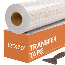Load image into Gallery viewer, Transfer Tape for Vinyl - 12” x 70 FT w/Orange Alignment Grid for Adhesive Vinyl - Medium Tack Vinyl Transfer Tape for Silhouette Cameo, Cricut for Decals,Signs, Windows and Stickers

