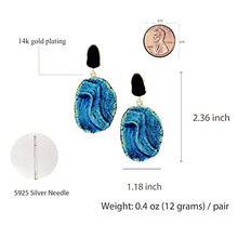 Load image into Gallery viewer, 14k Gold Plated Imitation Agate Acrylic Resin Earrings Starry Sky Dangle Earrings with Stud for Valentines/Mothers-Day, Birthday, Day,Women/Girl Gift
