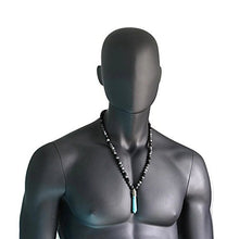 Load image into Gallery viewer, Native American Inspired Yoga Long Shambhala Beaded Necklace for Men – Blue Howlite Black Onyx Labradorite
