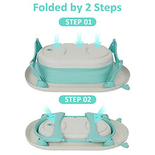 Load image into Gallery viewer, FIZZEEY Baby Bathtub for Newborn to Toddler - Baby Portable Bathtub for Toddler 1-3 w/Ridge Protection pad, Blue
