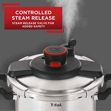 Load image into Gallery viewer, T-fal Clipso Stainless Steel Pressure Cooker 6.3 Quart Induction Cookware, Pots and Pans, Dishwasher Safe Silver
