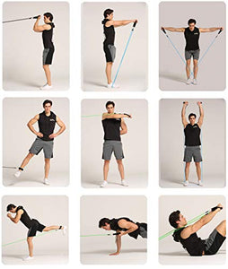Resistance Bands for Men Workout Bands Fitness Exercise Work Out Tube Bands with Handle Weight Training Door Resistance Bands System