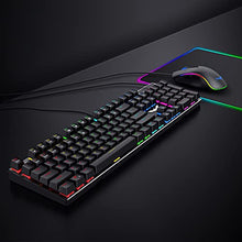 Load image into Gallery viewer, Mechanical Keyboard and Mouse, Havit Wired Gaming Keyboard Blue Switch 104 Keys Rainbow Backlit Keyboard and 7 Button Wired Mouse 4800 DPI for PC Computer Gamer (Black)
