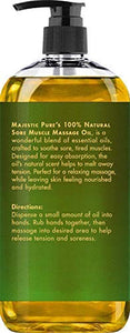 MAJESTIC PURE Arnica Sore Muscle Massage Oil for Body - Best Natural Therapy Therapy Oil with Lavender and Chamomile Essential Oils - Warming, Relaxing, Massaging Joint & Muscles - 8 fl. oz.