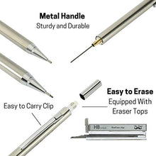 Load image into Gallery viewer, Mr. Pen- Metal Mechanical Pencil Set with Lead and Eraser Refills, 5 Sizes, 0.3, 0.5, 0.7, 0.9, 2mm, Drafting, Sketching, Architecture, Drawing Mechanical Pencils, Metal Mechanical Pencils
