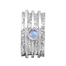 Load image into Gallery viewer, Spinner Ring !! 925 Sterling Silver Moonstone Gemstone Meditation Ring, Anxiety Ring, Fidget Ring, Anti Stress Ring, Worry Band (12)
