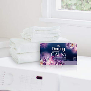 Downy Infusions Dryer Sheets Laundry Fabric Softener, Calm Scent, Lavender & Vanilla Bean, 200 Count