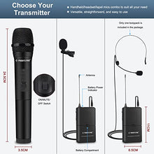 Load image into Gallery viewer, Wireless Microphone System, Phenyx Pro VHF Cordless Mic Set with 1 Handheld+1 Headset+1 Lapel+1 Bodypack, Stable Signal, Long Range, Best for Presentation, Interview, Church, Wedding,Events (PTV-1B)
