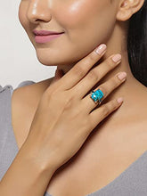 Load image into Gallery viewer, YoTreasure 11.18 Ct. Turquoise &amp; London Blue Topaz Solid 925 Sterling Silver Ring Jewelry
