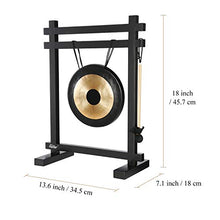 Load image into Gallery viewer, Eastar Gong Desk Gong Instrument Large Gong Desk Chime Meditation Gong Percussion Instruments with Mallet Desktop Gong Table Chime Black/Bronze
