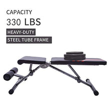 Load image into Gallery viewer, Adjustable Weight Bench Upgrade Utility Full Body Exercise Workout Bench Flat/Incline/Decline Bench Press for Home Gym Black
