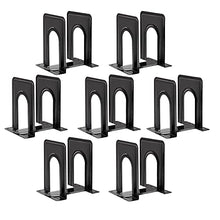 Load image into Gallery viewer, HappyHapi Bookend Supports, Heavy Duty Metal Black Bookend Support, 6 x 5 x 6 Inch, Set of 7 Pairs
