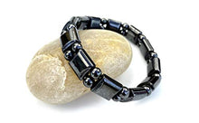 Load image into Gallery viewer, Black Hematite Gemstone Bracelet- Beautiful, Magnetic, Arthritis Pain Relief, Stretchable, Men, Women, Different Designs, Stylish Wrist Jewelry, 3 Piece Mix Set
