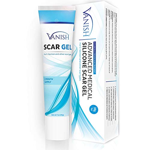 Vanish Silicone Scar Gel | Extra-strength Silicone Scar Removal Cream for Face, Body Stretch Marks, Keloid Scar, Acne Scar, C-Section and Surgical Scars | Old & New Scars, for Men and Women | 1oz