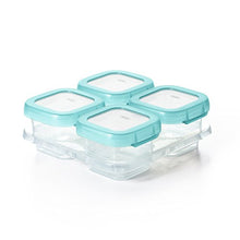 Load image into Gallery viewer, OXO Tot Baby Blocks Food Storage Containers, Aqua, 4 oz
