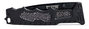 Humvee HMV-KTR-01 Recon 1 Folding Knife with Partially Serrated Stainless Steel Blade and Rear Glass Breaker, Black