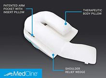 Load image into Gallery viewer, MedCline Shoulder Relief Wedge and Body Pillow System, One Size, Right or Left Side Sleeping Comfort, Medical Grade, Removable Cover
