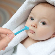 Load image into Gallery viewer, oogiebear - Nose and Ear Gadget. Safe, Easy Nasal Booger and Ear Cleaner for Newborns and Infants. Dual Earwax and Snot Remover. Aspirator Alternative - 2 Pack with case - Raspberry and Seafoam
