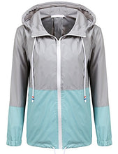 Load image into Gallery viewer, Soteer Women&#39;s Waterproof Raincoat Outdoor Hooded Rain Jacket Windbreaker (Lake Blue XL)
