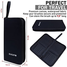 Load image into Gallery viewer, DUGATO Paint Brush Holder &amp; Organizer, Premium Black Canvas Bag, Case Brush For 15 Pcs Oil, Acrylic, Watercolor Paintbrushes, Artist Brush Carrying Case/w Pop-Up Flaps (Brush Not Included)
