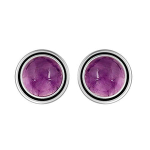 Genuine 8mm Round Shape Amethyst Stud Earrings 925 Silver Plated Handmade Stud Earrings Jewelry For Women
