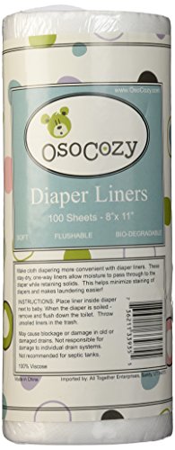 OsoCozy Flushable Diaper Liners - Make Cloth Diapering Convenient with Easy, Quick, Cloth Diaper Liners - Super Soft and Gentle on Baby’s Skin
