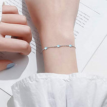 Load image into Gallery viewer, Moonstone Bracelets 925 Sterling Silver Rainbow Round Moonstone Girl Bracelet Moonstone Jewellery for Women
