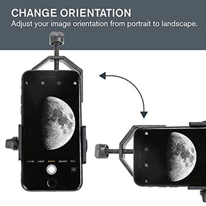Celestron 81035 Basic Smartphone Adapter 1.25" Capture Your Discoveries, Black