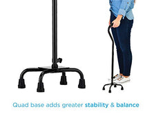 Load image into Gallery viewer, NOVA Medical Products Heavy Duty Quad Cane with Large Base, Black, 4.5 Pound (5710BK)
