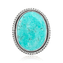 Load image into Gallery viewer, Ross-Simons Turquoise Ring in Sterling Silver. Size 7
