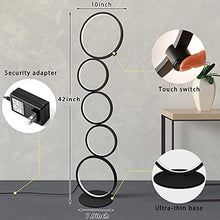 Load image into Gallery viewer, JIRTH LED Floor Lamp for Living Room 3 Brightness Levels Dimmable Touch Switch Modern Ring Tall Standing Lamp 42 Inches 36w Art Deco Floor Light for Bedroom Home Office Reading (Black)
