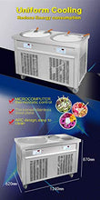 Load image into Gallery viewer, Kolice Commercial ETL NSF UL 55cm 22" Double Round Pans Fried Ice Cream Roll Machine, Yogurt Fry ice Cream Machine - Auto Defrost, Transparent Sneeze Guard
