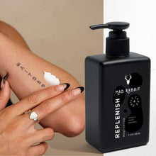 Load image into Gallery viewer, Mad Rabbit Replenish Tattoo Body Lotion - Unscented Lotion for Inked &amp; Non- Inked Skin, Non-Greasy &amp; Silicone-Free w/ Natural Ingredients, Lightweight &amp; Long-Lasting Hydration for Daily Use
