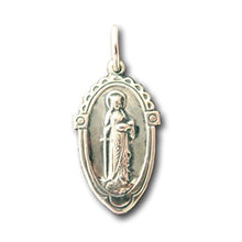 Load image into Gallery viewer, Sterling Silver St Dymphna Medal - Patron of Mental Health &amp; Against Anxiety - Antique Replica
