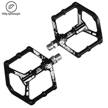 Load image into Gallery viewer, LYCAON Bike Bicycle Pedals, Light Aluminum Alloy Casting Body, 2DU Sealed Bearing Pedal for 9/16 MTB BMX Road Mountain Bike Cycle (Black, Aluminum-Color)
