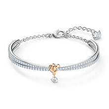 Load image into Gallery viewer, SWAROVSKI Women's Lifelong Heart Bangle, White, Mixed metal finish
