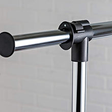 Load image into Gallery viewer, Honey-Can-Do Adjustable Height and Width Rolling Metal Clothes Rack GAR-01124 Chrome, 30 lbs
