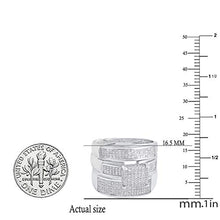 Load image into Gallery viewer, Dazzlingrock Collection 0.65 Carat (ctw) Round White Diamond Mens &amp; Womens Micro Pave Trio Bridal Wedding Set, Sterling Silver
