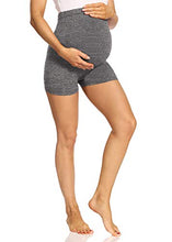 Load image into Gallery viewer, V VOCNI Maternity Biker Shorts for Women Butt Lifting Belly Support Workout Running Booty Sweat Shorts Grey Small
