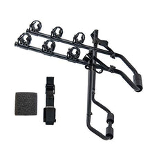 Load image into Gallery viewer, KAC T1 3-Bike Trunk Mount Bike Rack - Tie Down Design, Safety Strap Included - Fits Sedans, Hatchbacks, Minivans, and SUV's - Not Compatible with Rear Spoilers
