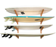 Load image into Gallery viewer, StoreYourBoard Timber Surfboard Wall Rack, Holds 4 Surfboards, Wood Home Storage Mount System, Natural
